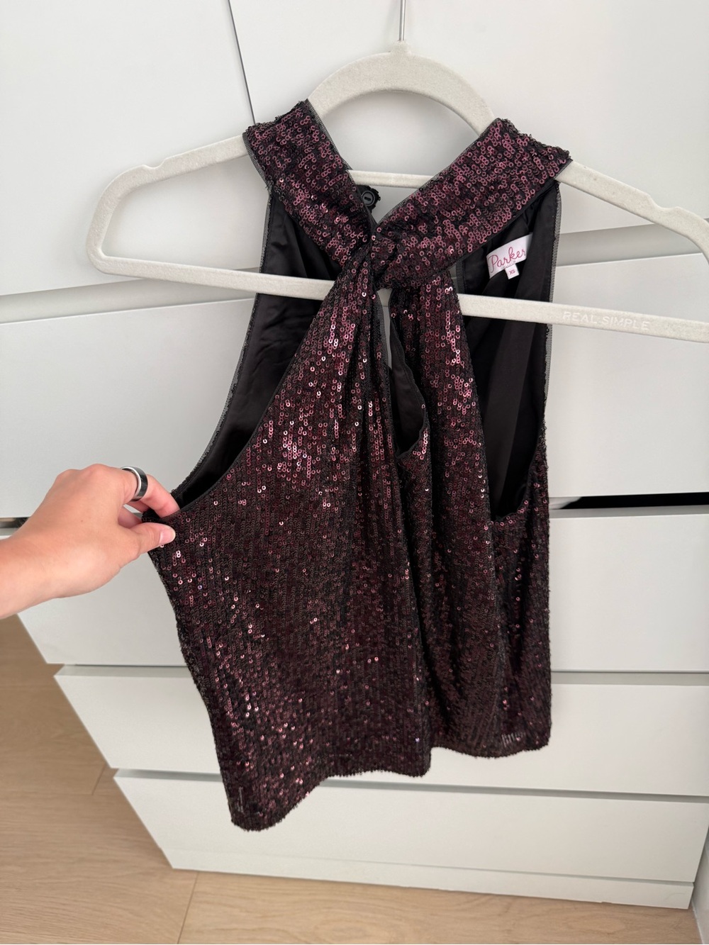 Parker Plum Sequin Halter Camisole